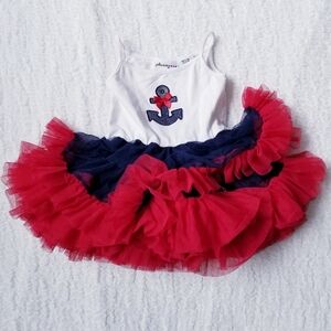 Polkatots Anchor Dress Red White and Blue Tutu Sundress